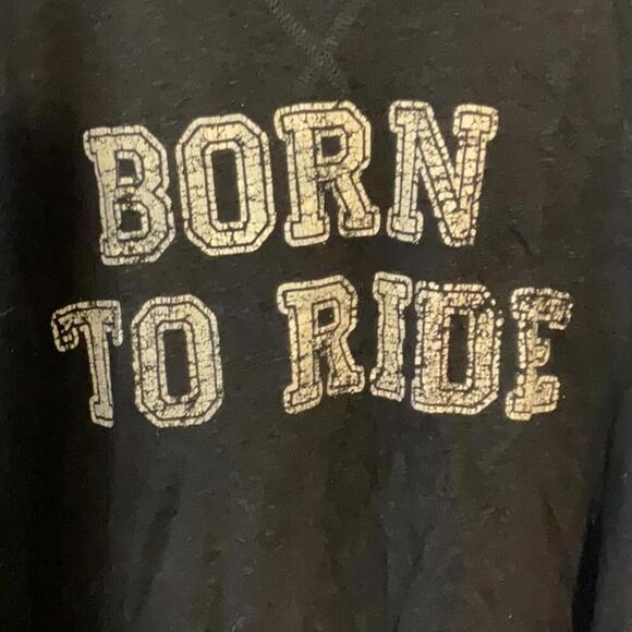 Zara Black "Born to Ride" Top size Large - Picture 4 of 6